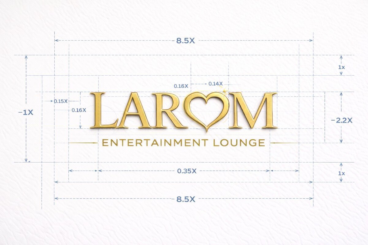 LAR♡M logo construction grid